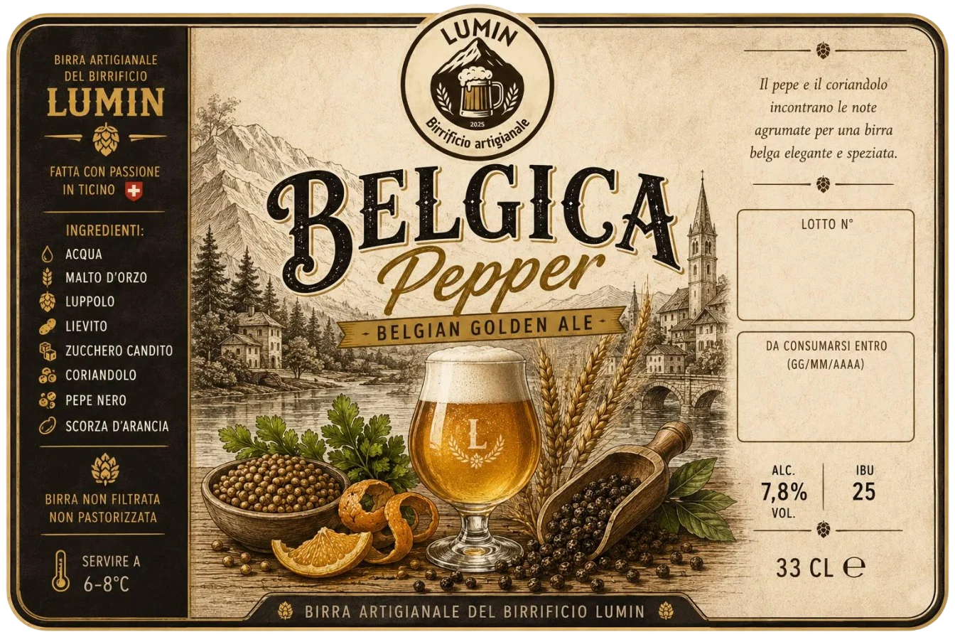 Grafica promozionale Belgica Pepper del Birrificio Lumino